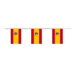 Guirlande Espagne - 12 fanions 14 x 21 cm -  tissu - Long. 420cm