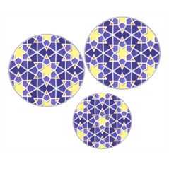 Mobiles Orientaux Mosaïque x3 R/V - carton - Diam. 30-20-20cm