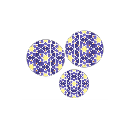 Mobiles Orientaux Mosaïque x3 R/V - carton - Diam. 30-20-20cm