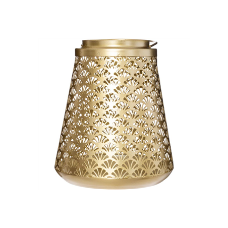 Lanterne dorée en métal 19,5 x 17cm