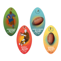 Mobiles Rugby Vintage x4 - carton - Haut. 38cm