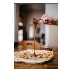Visuel imprimé Chandeleur Crêpes Chocolat - 30 x 40cm sur support bristol 350 gr