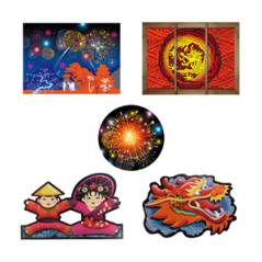 Mobiles Asie x5 - carton - 42 x 30cm