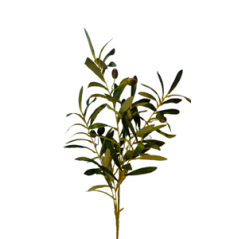 Branche d'olivier artificiel - Tige 85cm - feuilles et olives sur 55cm