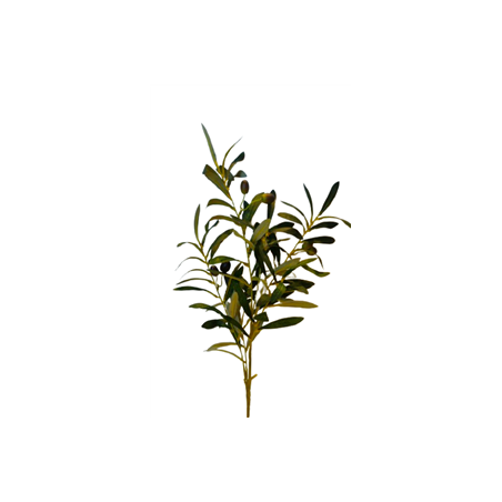 Branche d'olivier artificiel - Tige 85cm - feuilles et olives sur 55cm