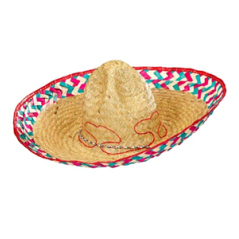 Sombrero mexicain en paille colorée / Diam. 52 cm