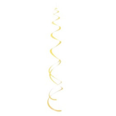 Lot de 8 tourbillons jaunes métallisés papier - Haut. 60cm