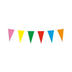 Guirlande Kermesse 20 fanions multicolores 30 x 20 cm - tissu Long. 10m