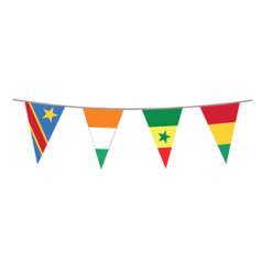 Guirlande Afrique pays 12 fanions 20 x 30cm - papier Long. 500cm