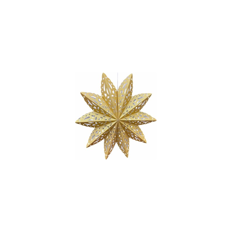 Étoile flocon OR carton - Diam. 40cm