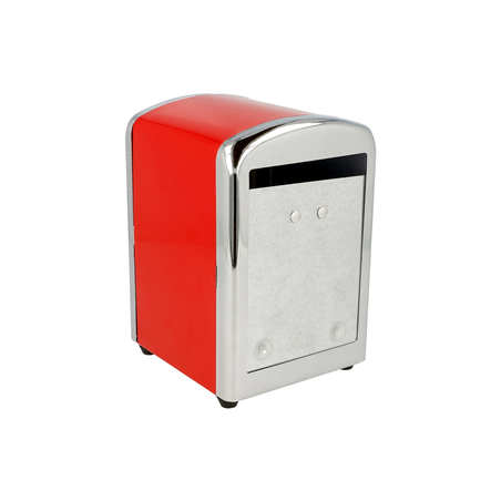 Distributeur serviettes inox rouge 10,5 x 9,7 x 14 cm