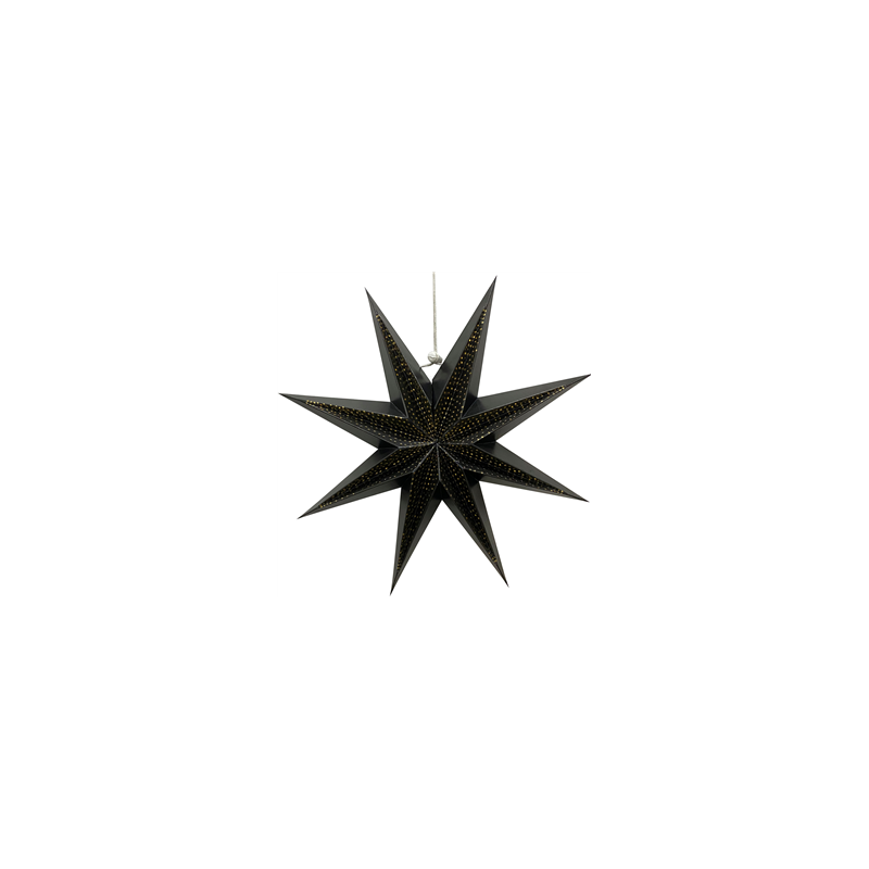 Étoile noire à pois dorés - carton - Diam. 30cm