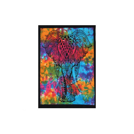 Tenture multicolore éléphant tissu - 110 x 70cm (modèles aléatoire)