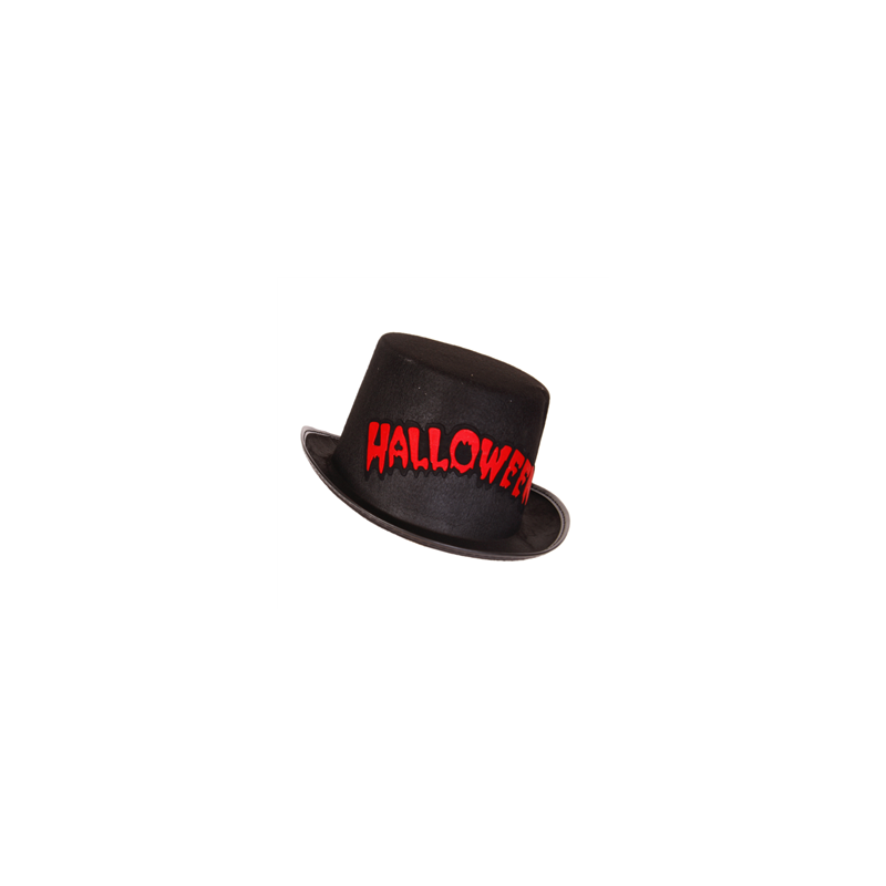 Chapeau haut de forme Halloween feutrine - taille adulte - haut 14cm diam 30cm