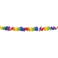 Guirlande de fleurs multicolores - polyester Long. 3m