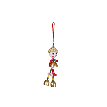 Marionette chinoise - bois et metal - hauteur 32cm diam 5cm