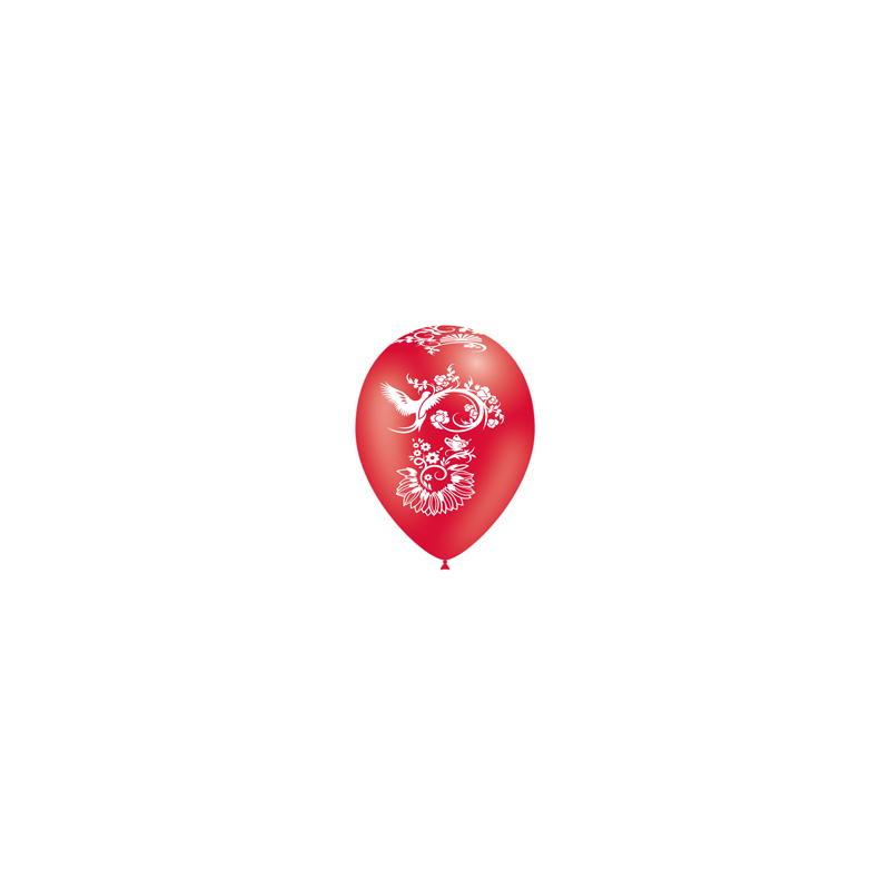 Ballon rouge motif chinois x30 - Diam. 29cm