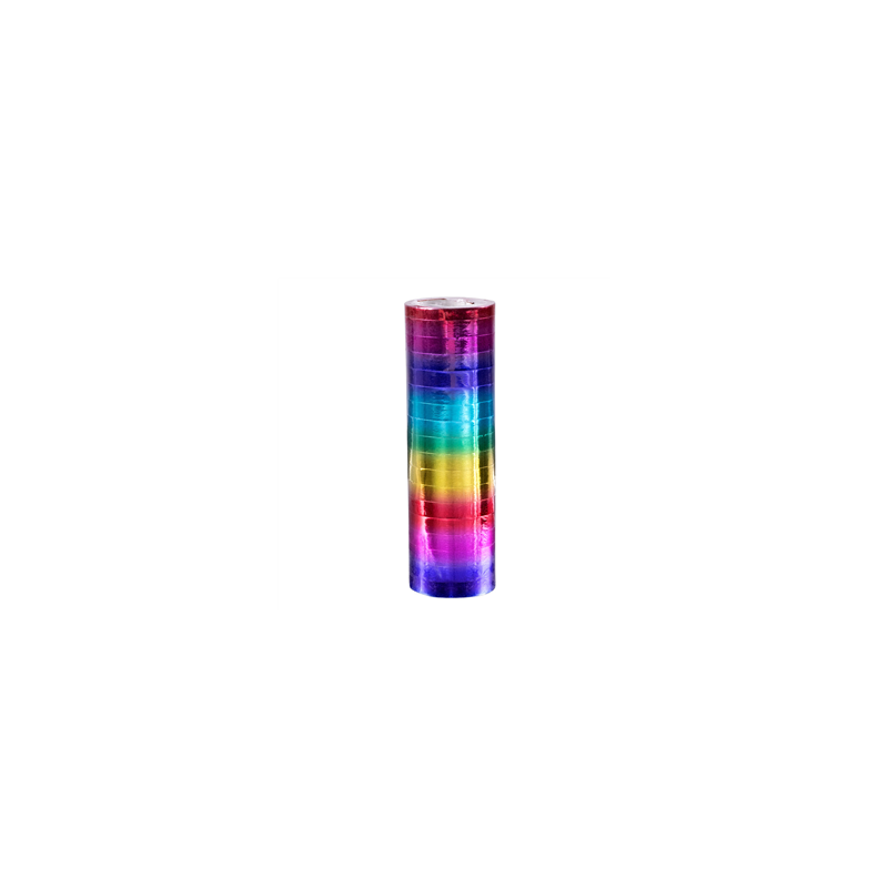 Lot de 2 Rouleaux de serpentins en papier multicolore métallisé (4 m)