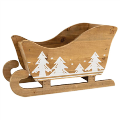 Luge en bois décoré 36 x 16 x 21 cm