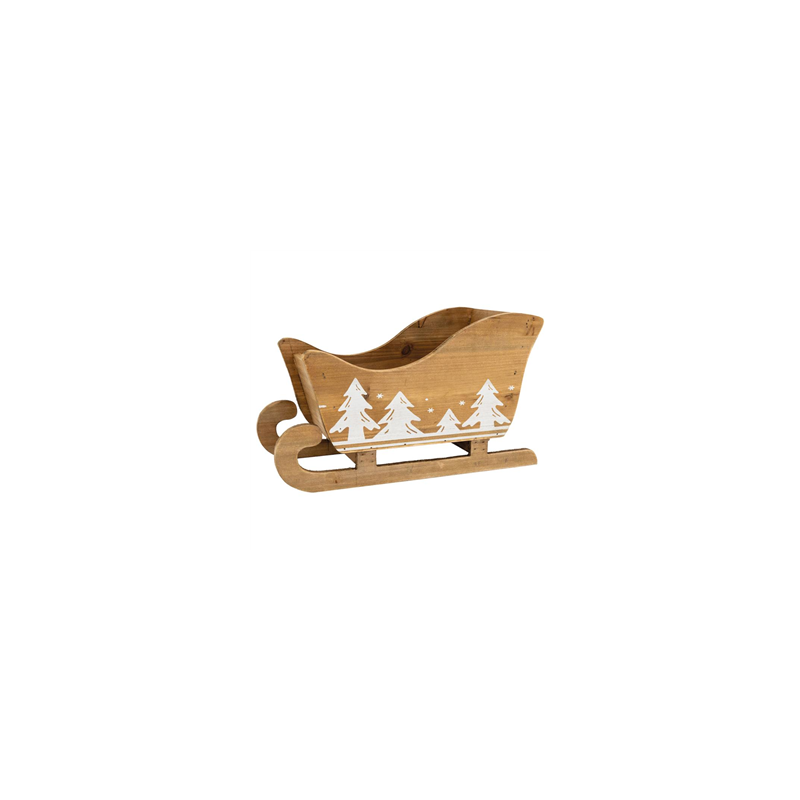 Luge en bois décoré 36 x 16 x 21 cm