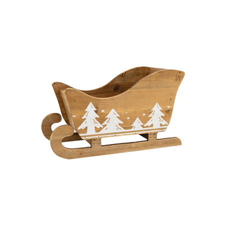 Luge en bois décoré 36 x 16 x 21 cm