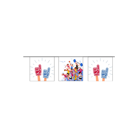 Guirlande LE SPORT 10 fanions 21 x 21cm - papier Long. 420cm