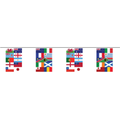 Guirlande Rugby 20 nations 2023 10 fanions 21 x 30cm - papier Long. 390cm