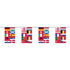 Guirlande 20 nations 2024 10 fanions papier 21 x 30cm - Long. 390cm