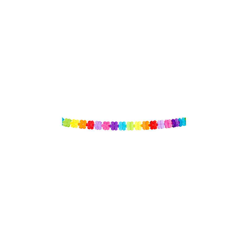 Lot de 2 guirlandes de fleurs multicolores - papier Long. 400cm
