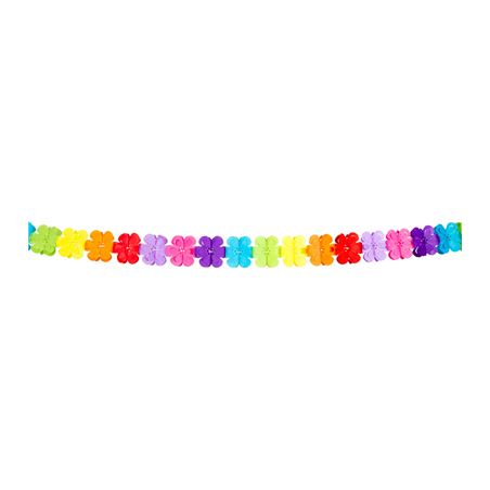 Lot de 2 guirlandes de fleurs multicolores - papier Long. 400cm