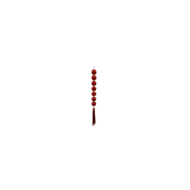 Suspension de 7 boules rouges - Haut. 90cm Diam. 7cm