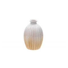 Vase en céramique blanc  et  or 12,5 x 18,5cm