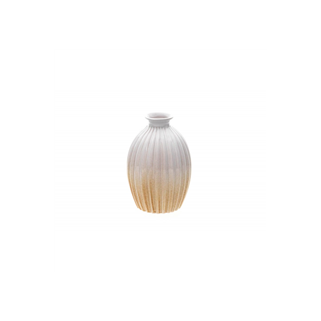 Vase en céramique blanc  et  or 12,5 x 18,5cm