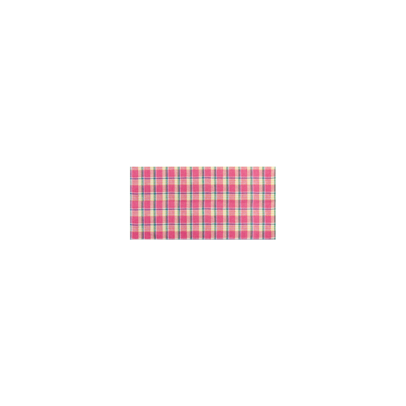 Chemin de table en lin madras fuchsia 28cm x 5m