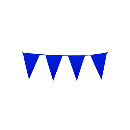 Guirlande de fanions bleus 14 x 10cm - plastique Long. 3m
